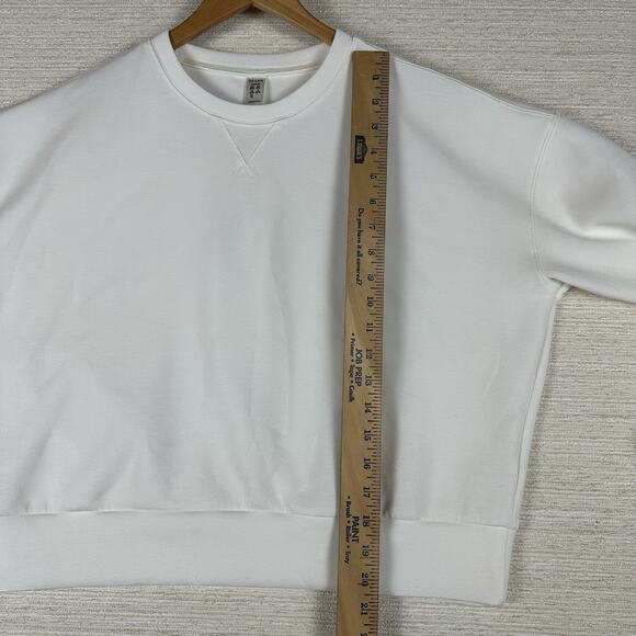 SPANX AirEssentials Crew Neck Sweatshirt in Powder Sz Med Cream Color - Picture 14 of 16